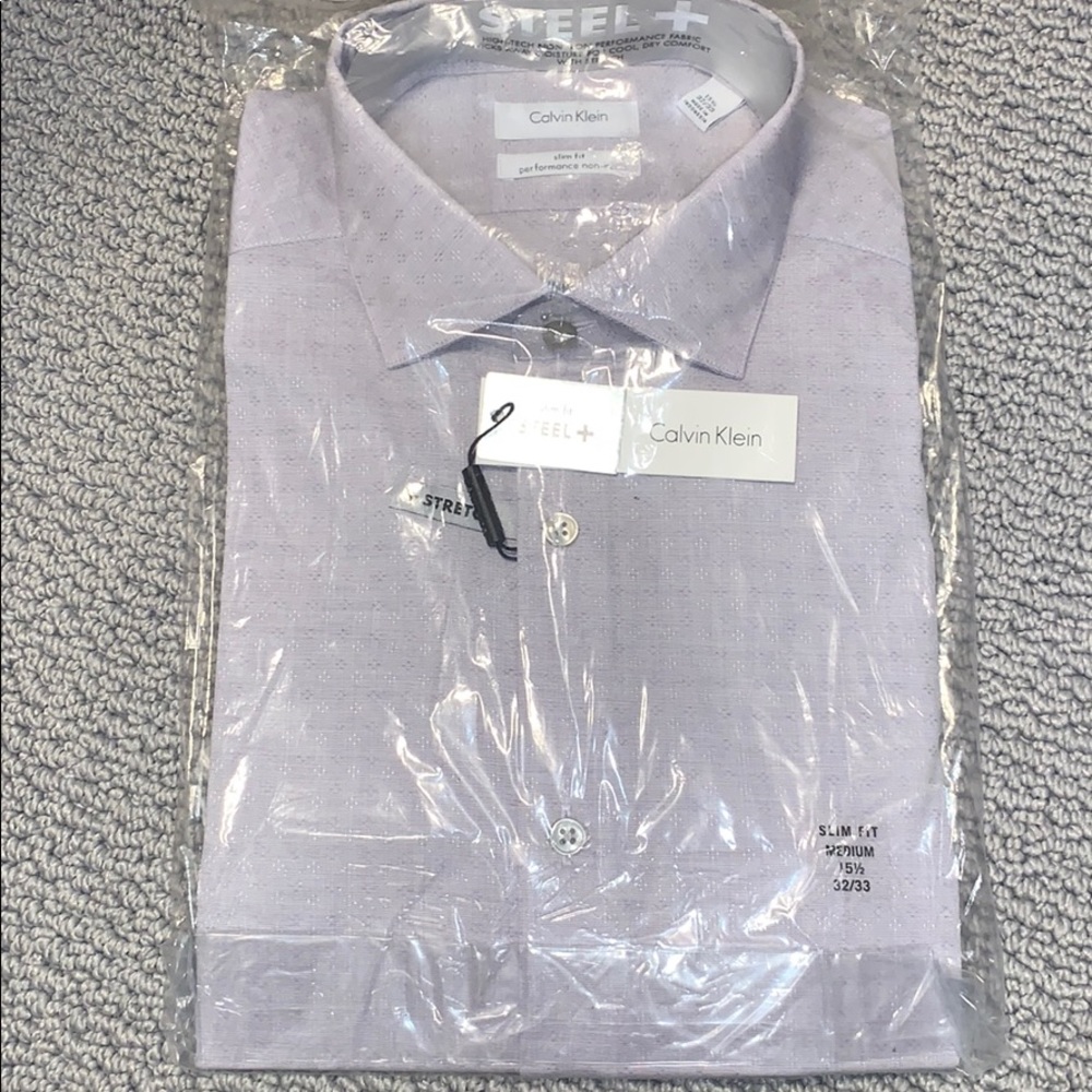 Calvin Klein Men’s Slim Fit Steel+ Button Down